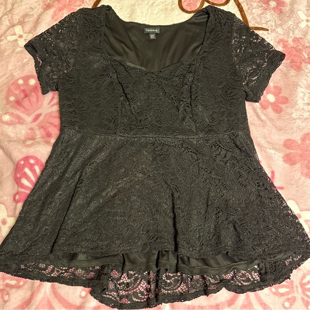 Torrid Charcoal Lace Blouse